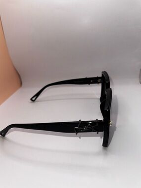Saint Laurent Black Logo-Arm Sunglasses